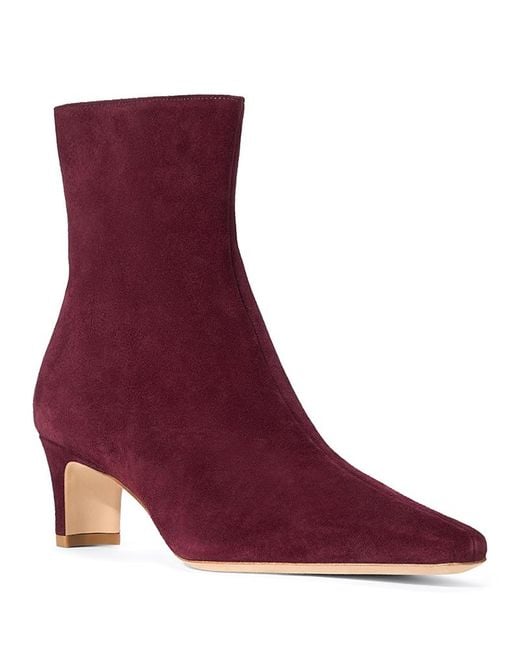 Staud Purple Wally Suede Ankle Booties