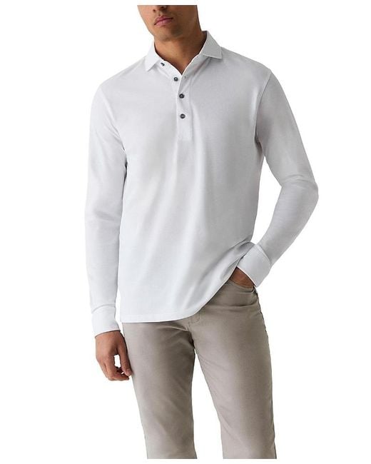 Greyson Clothiers Omaha Long Sleeve Polo in Gray for Men | Lyst