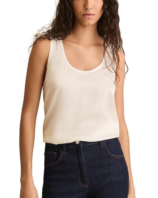 Reiss White Ruby Mixed Media Tank Top