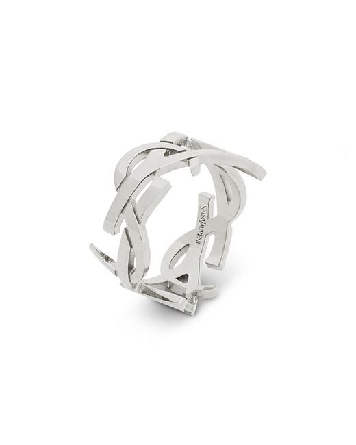 Saint Laurent White Cassandre Ring