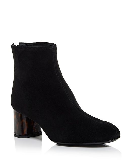 Agl Attilio Giusti Leombruni Black Veta Back Zip Block Heel Booties