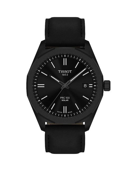 Tissot Black Prc100 Solar Watch, 39Mm for men