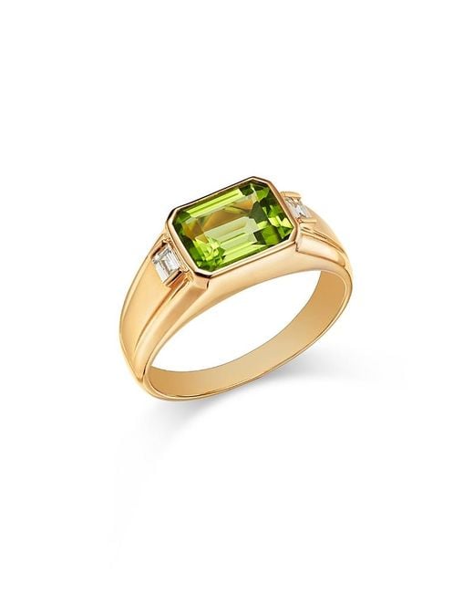 Bloomingdale's Fine Collection Metallic Peridot & Diamond Ring for men