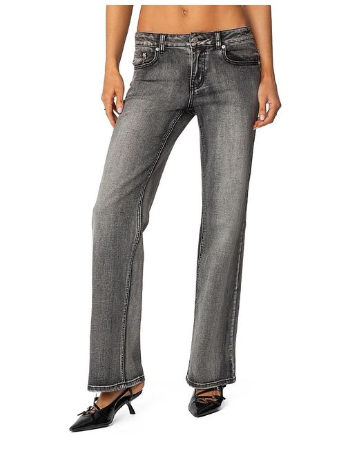 Edikted Blue Boot Cut Low Rise Jeans
