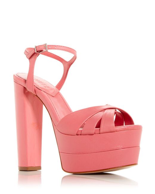 Schutz Leather Keefa Platform High Heel Sandals in Shell Pink (Pink) | Lyst