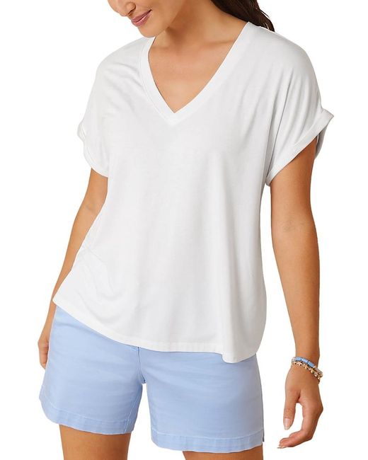 Tommy Bahama White Kauai V Neck Tee
