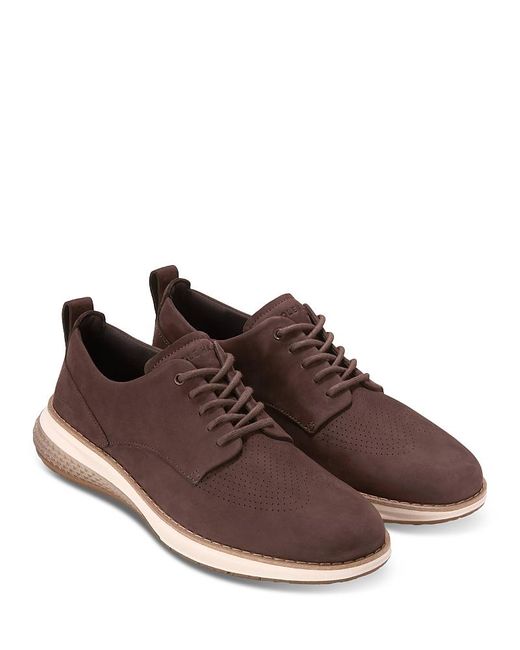 Cole Haan Brown Riginalgrand Energyweave Perforated Plain Toe Oxfords for men