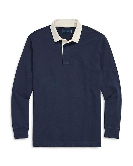 Vineyard Vines Cotton Solid Rugby Shirt in Blue for Men | Lyst UK