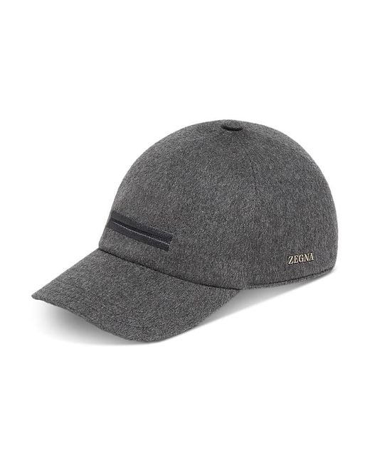 Zegna Gray Oasi Cashmere Baseball Cap for men