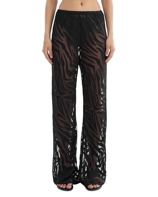 Lamarque Black Sheer Zebra Pattern Pants
