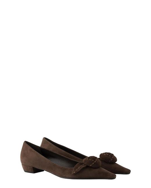 Prada Brown Suede Ballerinas