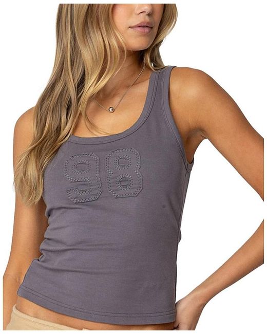 Edikted Purple Mindie 98 Scoop Tank Top