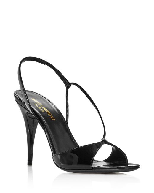 saint laurent anouk patent slingback sandals