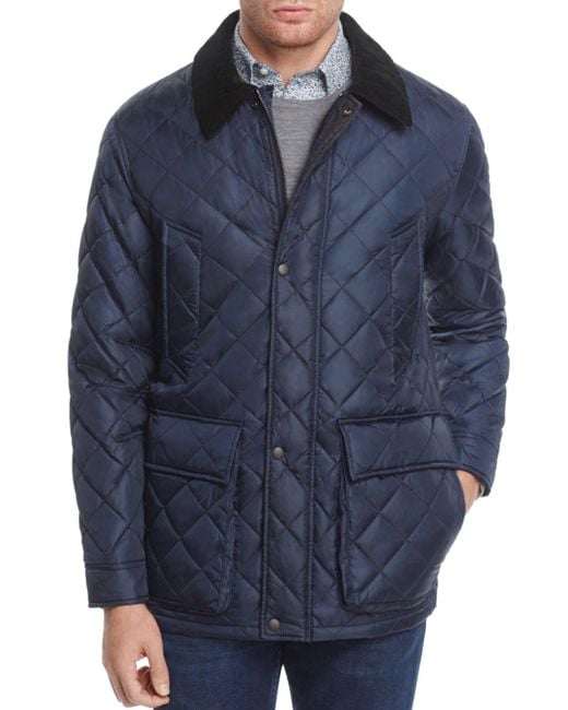 Cole Haan Quilted Elbow - Patch Jacket in Navy (Blue) for Men | Lyst