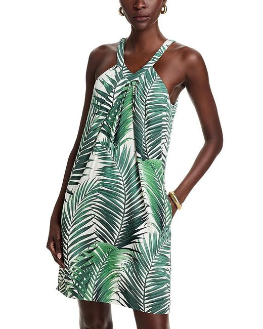 damsel reverse halter maxi dress oyster Damsel Reverse Halter Maxi Dress Flower Green main image 0