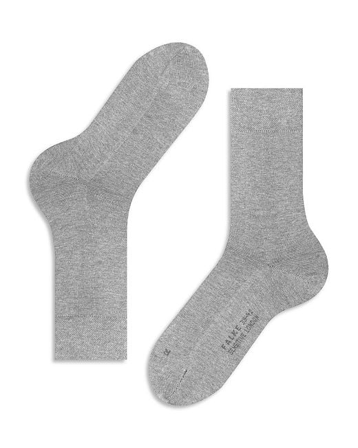 Falke Gray Sensitive London Cotton Blend Solid Socks for men