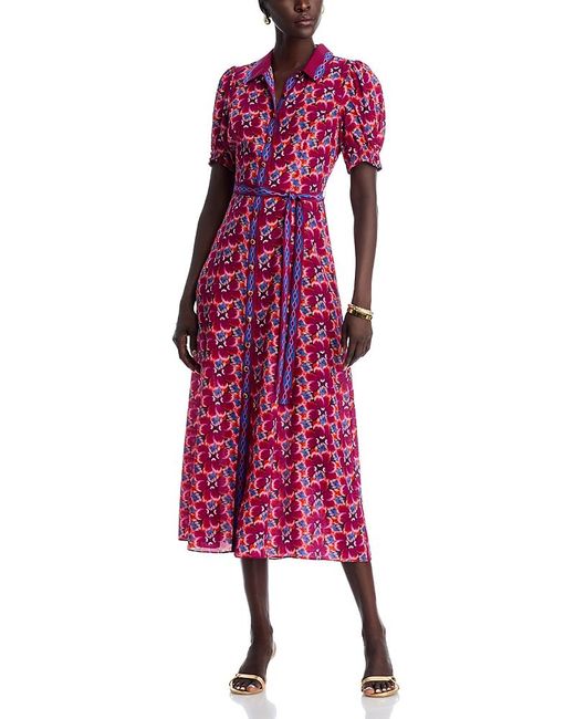 Saloni Pink Vanessa-D Silk Shirt Dress