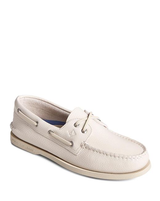Sperry Top-Sider White Authentic Original Two Eye Leather Boat Shoes for men