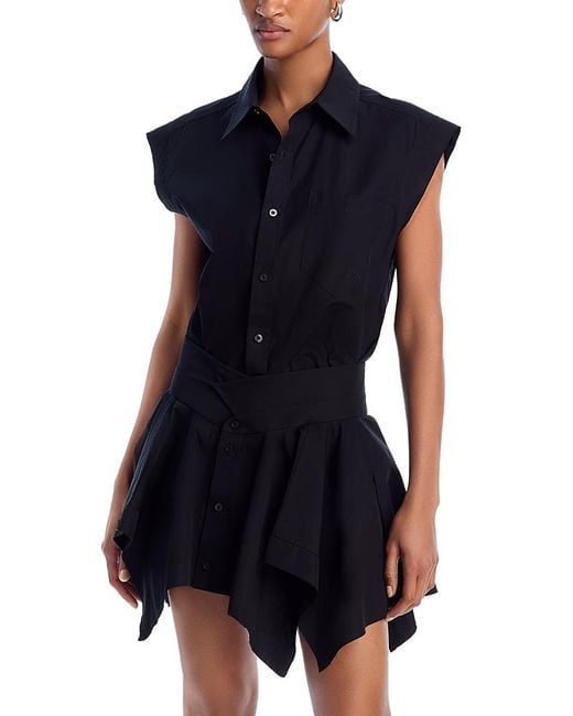 T By Alexander Wang Blue Alexanderwang. T Cut Off Double Shirt Dress