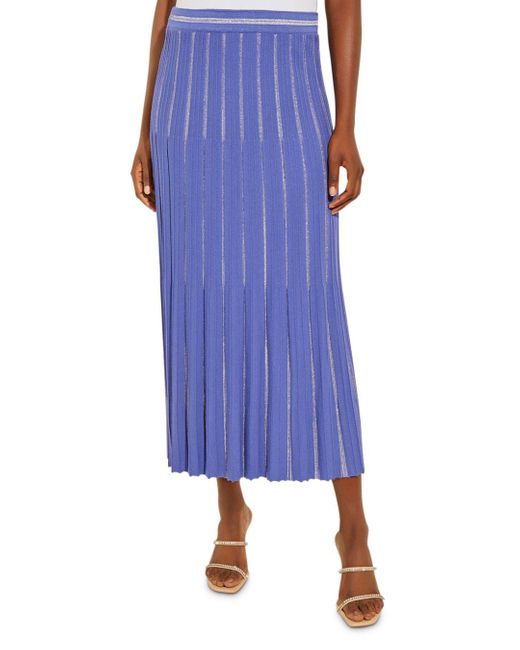 Misook Pleated Shimmer Recycled Knit Maxi Skirt in Blue | Lyst