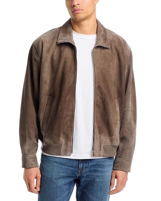 FRAME Brown Suede Bomber for men