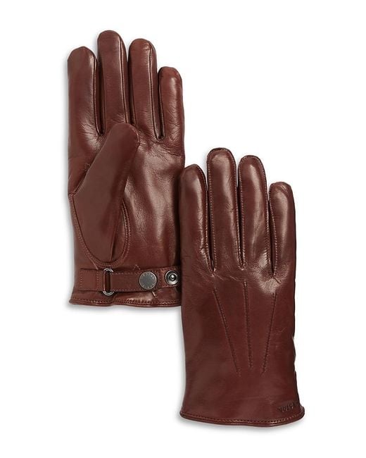 Hestra Brown Nelson Leather Gloves for men
