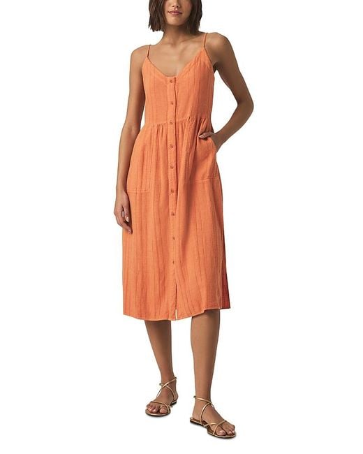 Splendid Orange Gabrielle Button Down Dress
