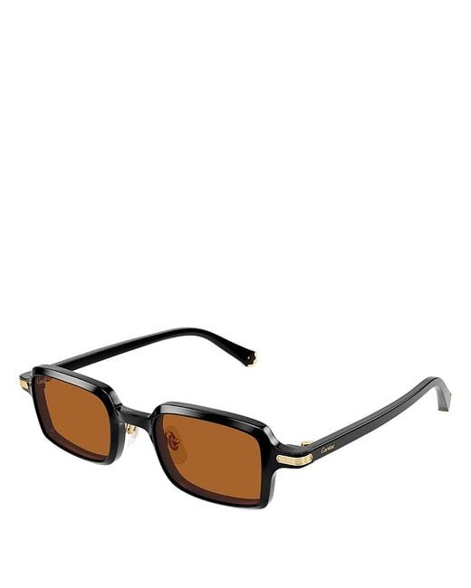 Cartier Black Rectangle Sunglasses, 49Mm