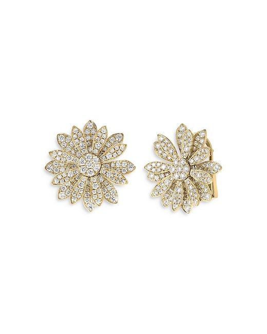 Roberto Coin White 18K Margherita Diamond Flower Stud Earrings