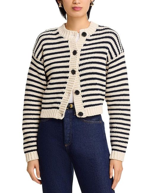 FRAME Blue The Striped Chunky Femme Cardigan
