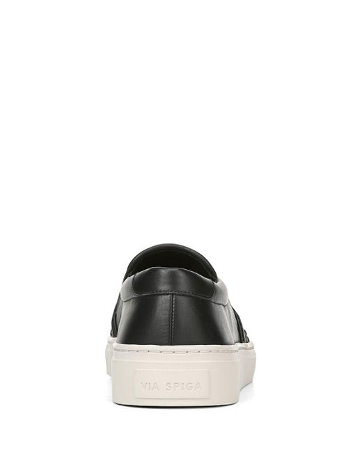 via spiga black slip on sneakers