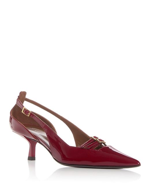 Giuseppe Zanotti Red Pointed Buckle Pumps