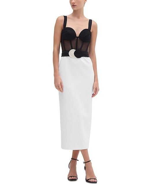 PATBO White Rope Trim Corset Dress