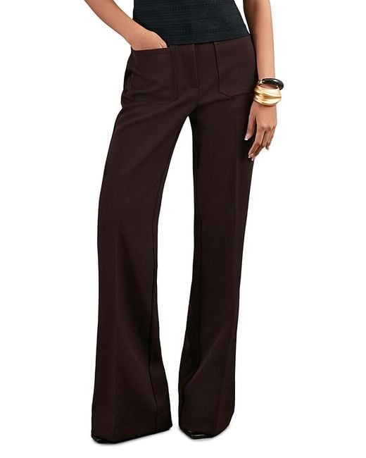 Reiss Black Priya Fare Leg Pants