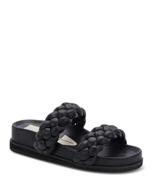 Dolce Vita Signe Slip On Braided Slide Sandals in Black | Lyst