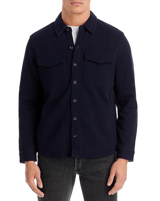 Vince Blue Button Shirt Jacket for men