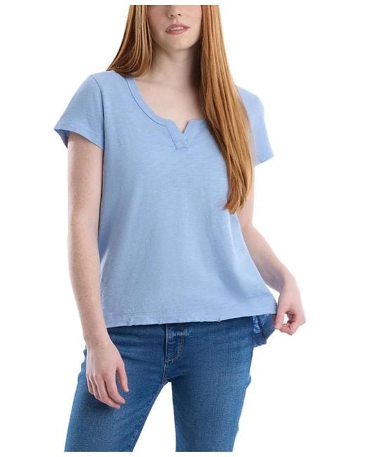 Wilt Blue Clothing Placket Hi-Lo Tee