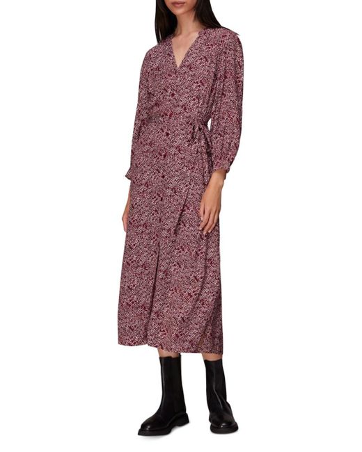 Whistles Rough Weave Lizzie Midi Dress in Purple Lyst