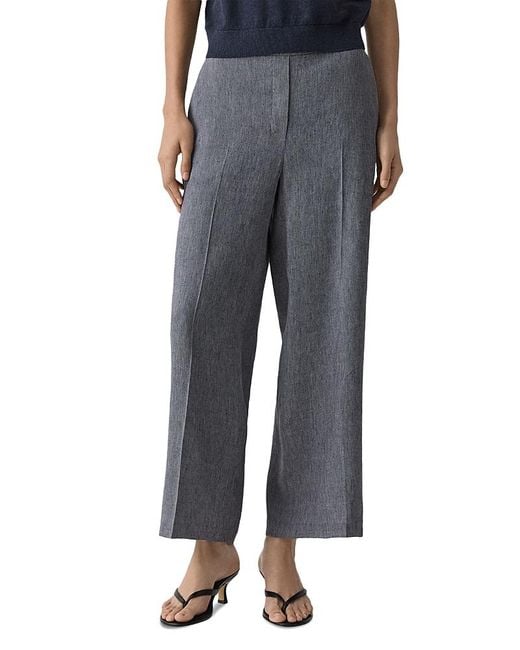 Theory Gray Classic Straight Pull-On Pants