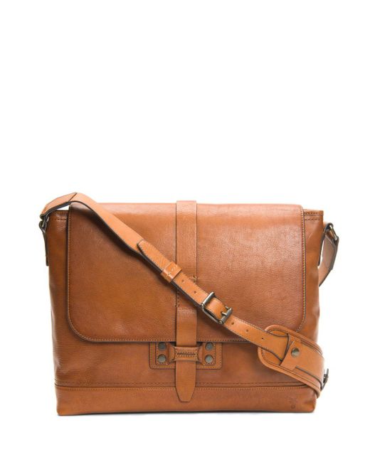 Frye Bowery Leather Messenger Bag in Caramel (Brown) for Men - Save 60% - Lyst