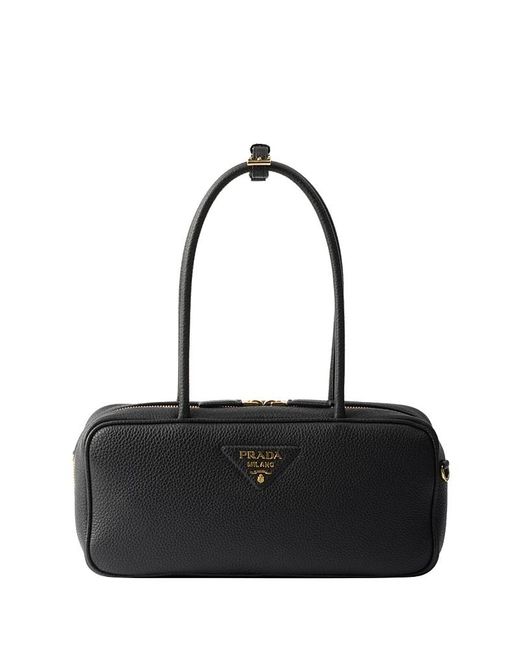 Prada Black Medium Leather Top-Handle Bag