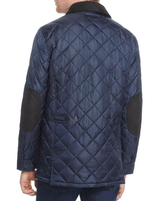 Cole Haan Quilted Elbow Patch Jacket in Navy (Blue) for Men Save 30