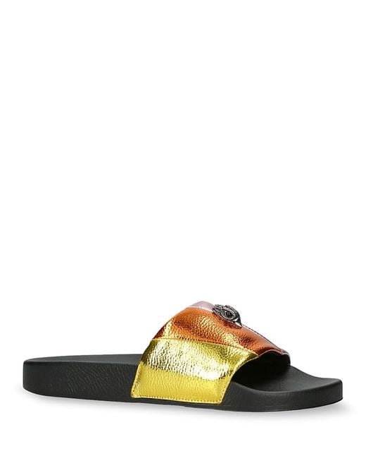 Kurt Geiger Yellow Meena Eagle Slides