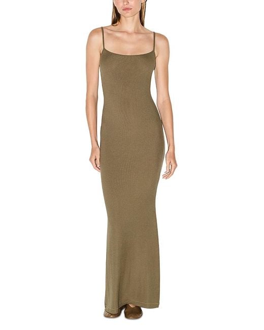 Skims Green Soft Lounge Long Slip Dress
