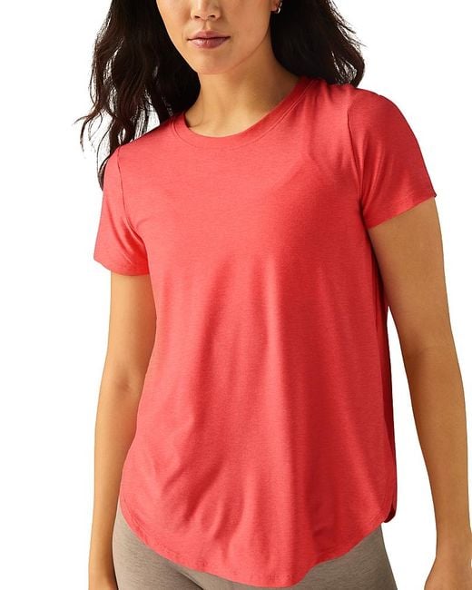 Beyond Yoga Red On The Down Low Tee