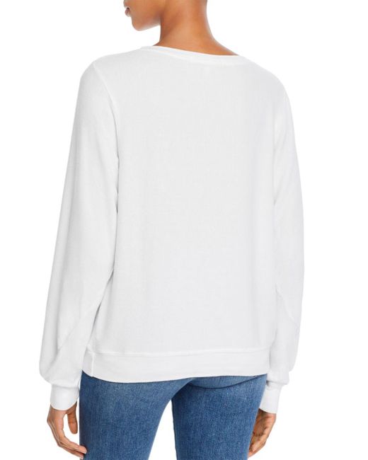 Wildfox Synthetic Baggy Beach Crewneck Sweatshirt in White - Lyst