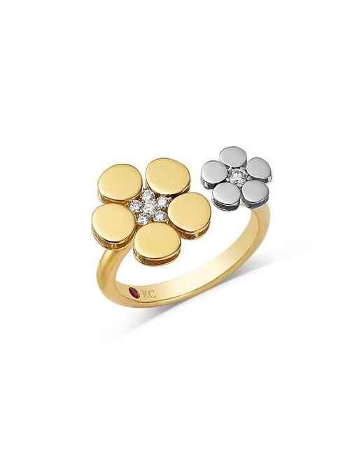 Roberto Coin White 18K & Daisy Diamond Cuff Ring