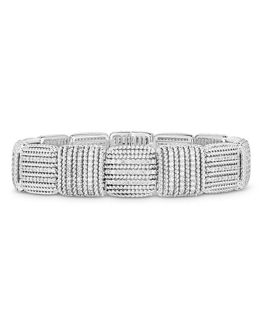 Roberto Coin White 18K Opera Diamond Square Rope Segment Statement Bracelet
