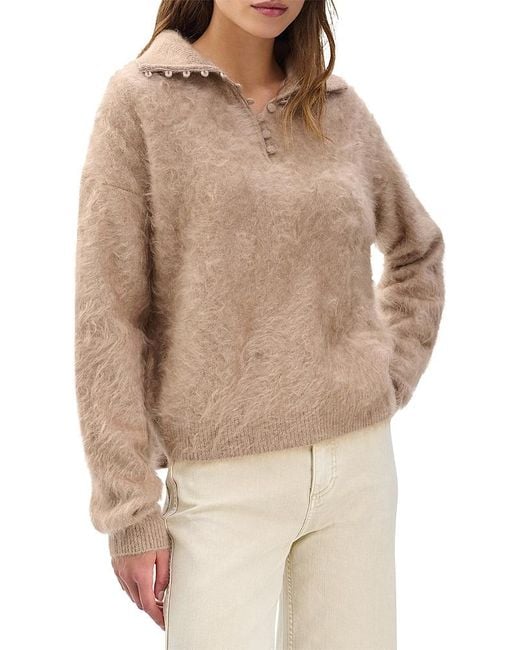 Rag & Bone Natural Jada Cashmere Collared Sweater