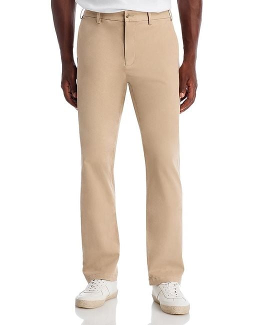 Peter Millar Natural Signature Sateen Flat Front Trousers for men